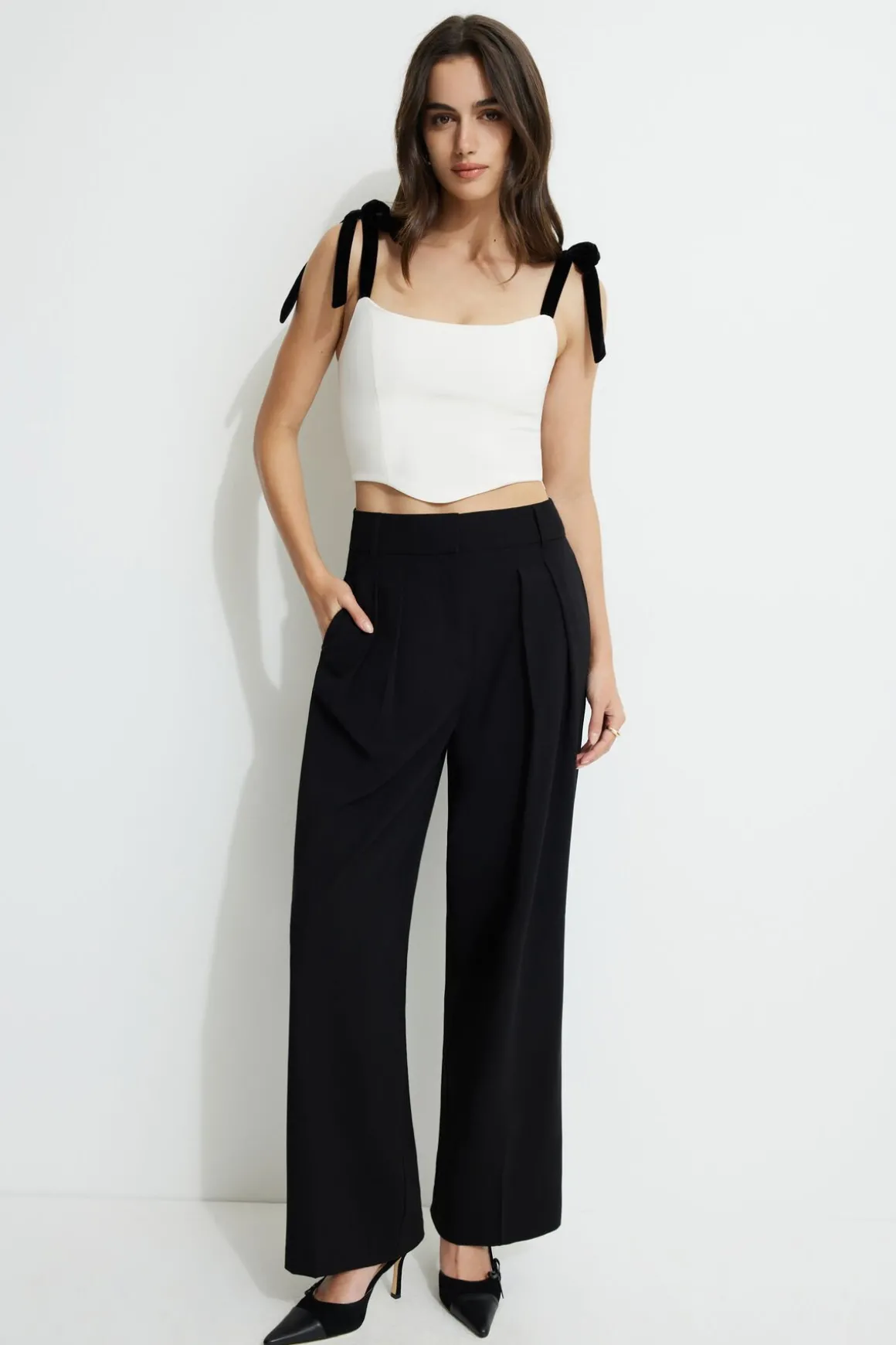 Blouses & Tops | Blouses & Tops-Dynamite Velvet Bow Ties Cami Top Brown