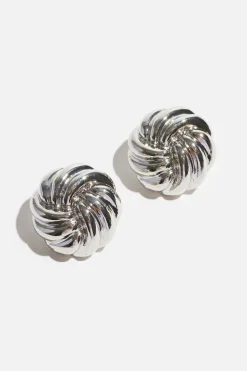 Earrings-Dynamite Vintage Button Earrings Gray