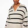 Sweaters & Cardigans | Sweaters-Dynamite V-Neck Polo Sweater Brown