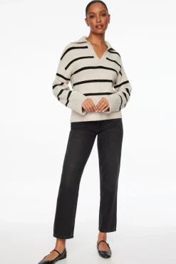 Sweaters & Cardigans | Sweaters-Dynamite V-Neck Polo Sweater Brown