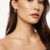 Earrings-Dynamite Wave Hoop Earrings Yellow