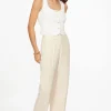 Pants | Straight Leg Pants-Dynamite Yasmin Straight Leg Linen Pants Brown
