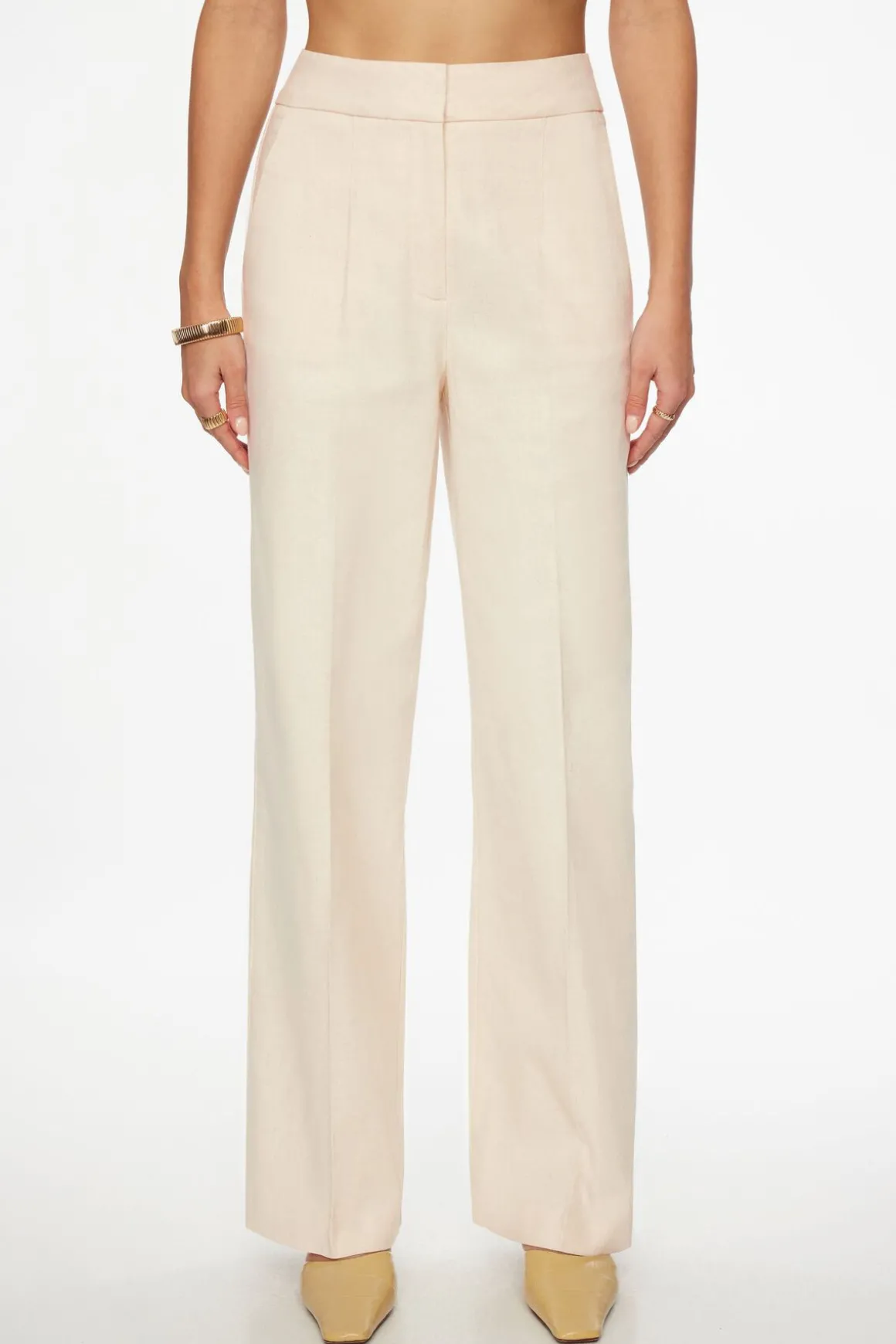 Pants | Straight Leg Pants-Dynamite Yasmin Straight Leg Linen Pants Brown