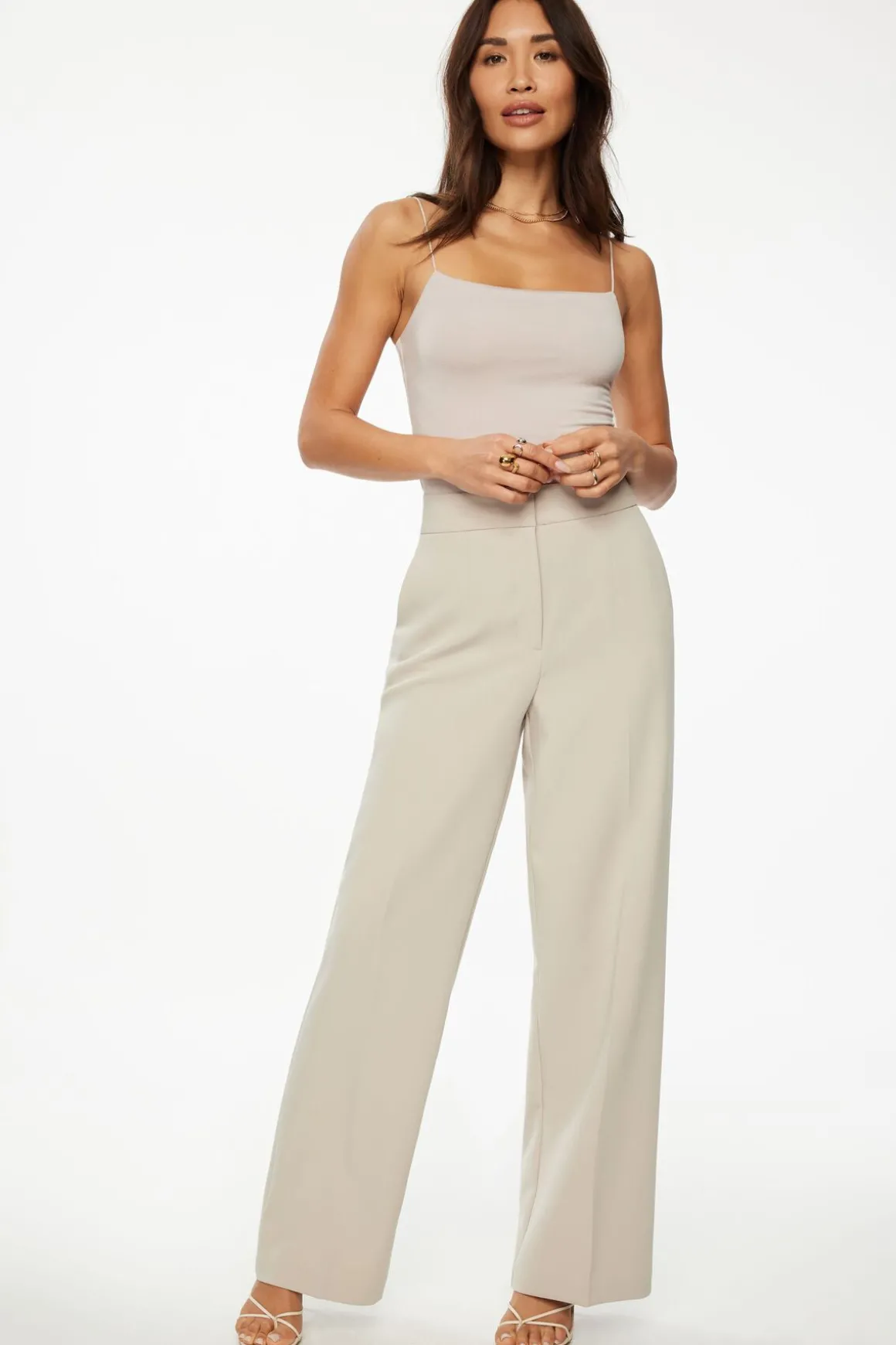 Pants | Straight Leg Pants-Dynamite Yasmin Straight Leg Pants Grey