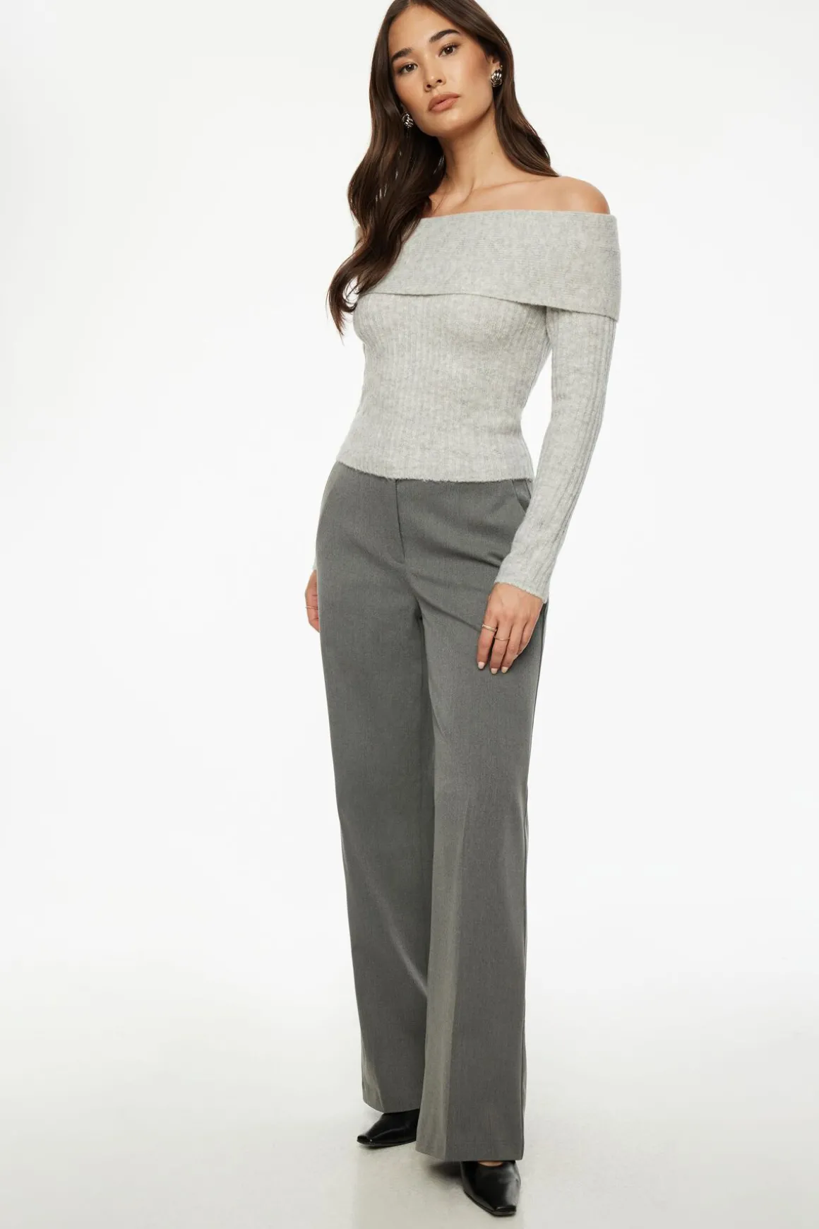 Pants | Matching Sets-Dynamite Yasmin Straight Leg Pants Gray